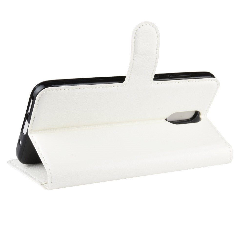 Nokia 2.3 Litchi PU Skinndeksel m. Lommebok - Hvit