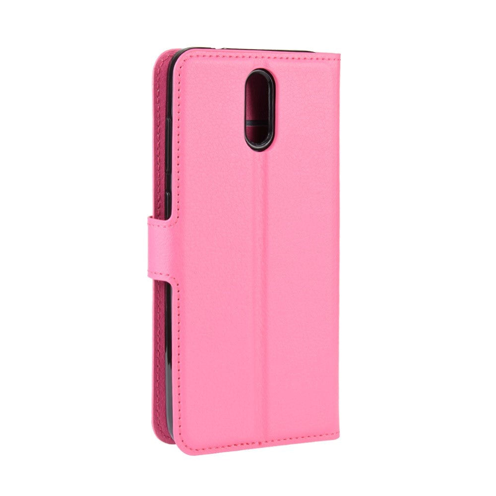 Nokia 2.3 Litchi PU Skinndeksel m. Lommebok - Rosa