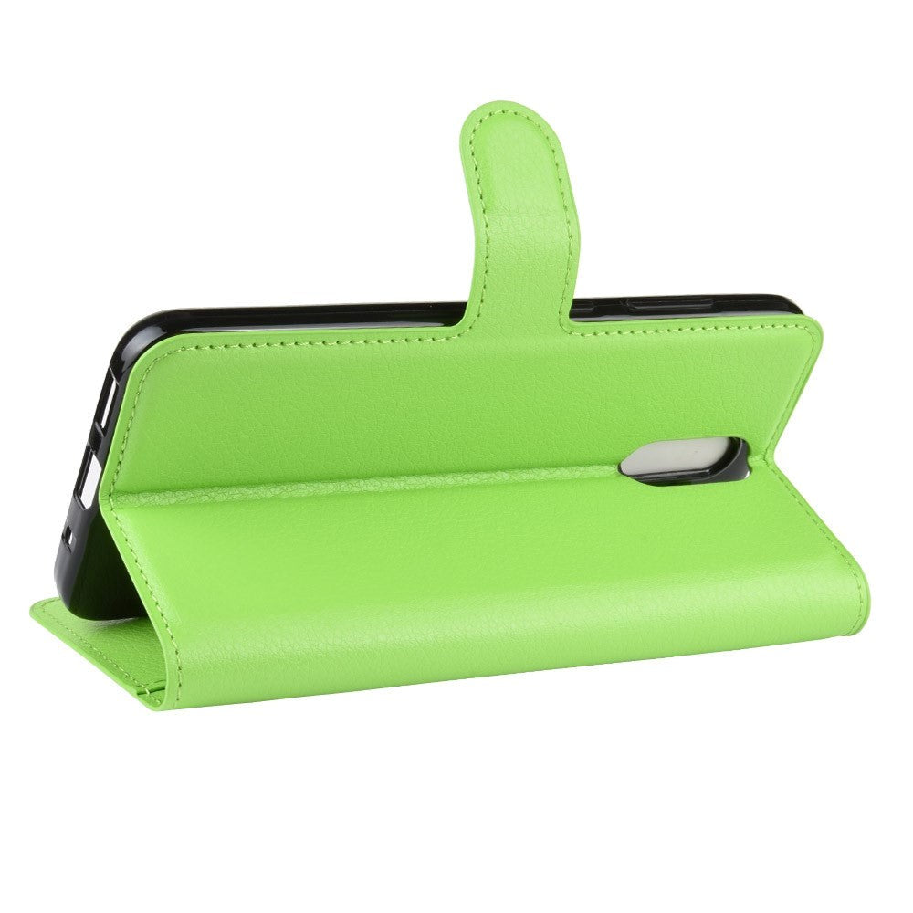 Nokia 2.3 Litchi PU Skinndeksel m. Lommebok - Grønn