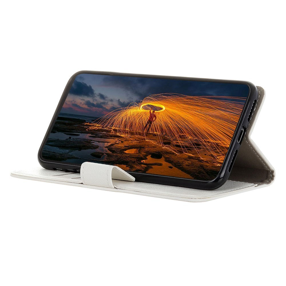 Nokia 3.4 PU Skinndeksel m. Lommebok - Hvit