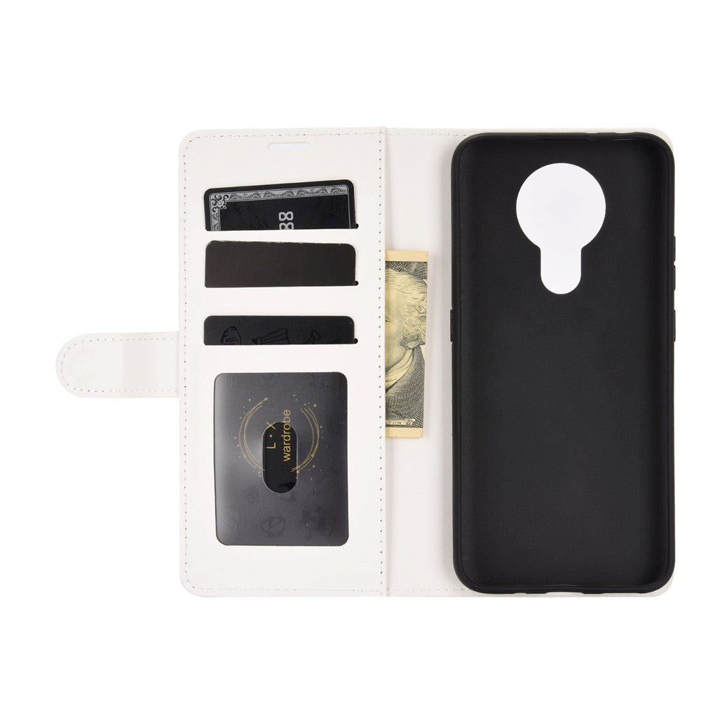 Nokia 3.4 Neutralt PU Skinndeksel m. Lommebok - Hvit