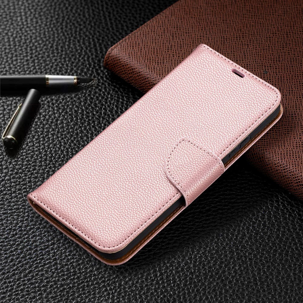 Nokia 3.4 PU Skinn Flip Deksel m. Litchi Tekstur - Rose Gold