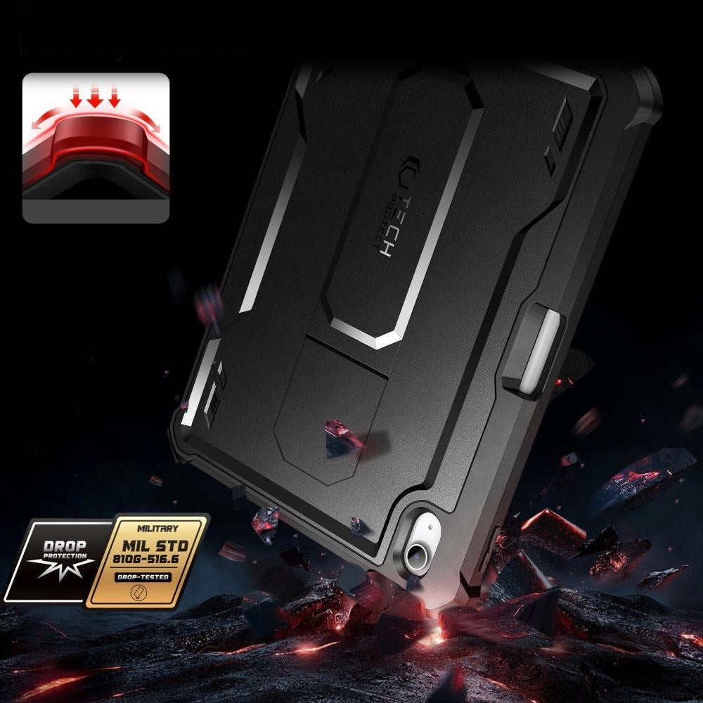 iPad 11 (2025) / iPad 10.9 (2022/2024) Tech-Protect Kevlar Pro 360 Deksel med Skjermbeskyttelse - Svart