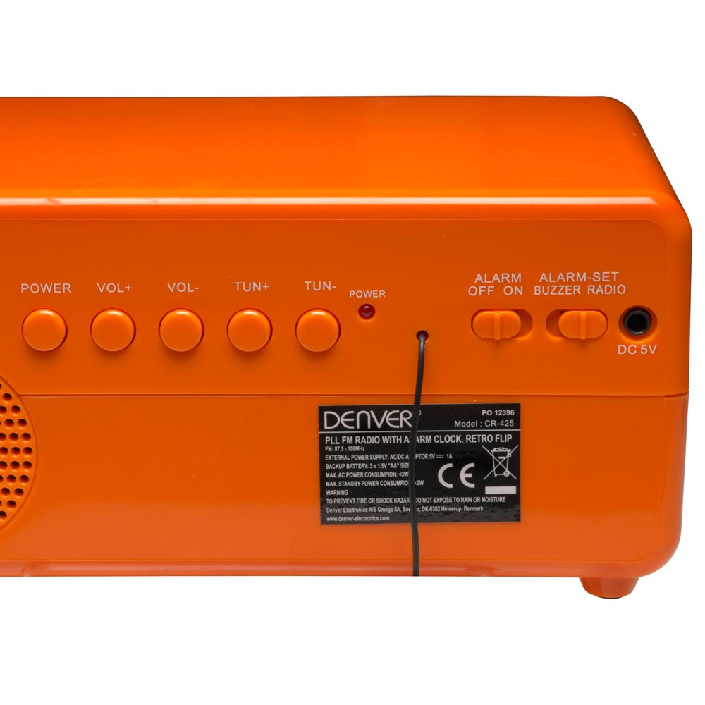 Denver CR-425 Retro Clockradio / Vekkerklokke med PLL FM Radio