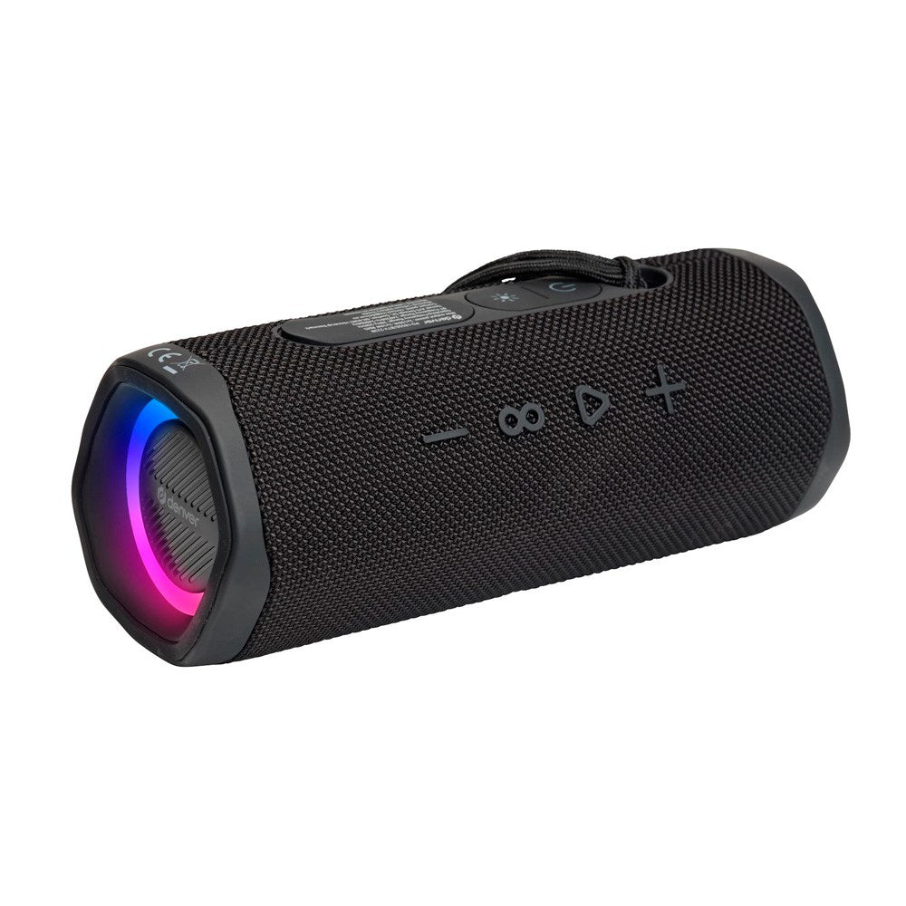 Denver IPX5 Vannbestandig Trådløs Bluetooth Høyttaler med Innebygd Lys - Blå