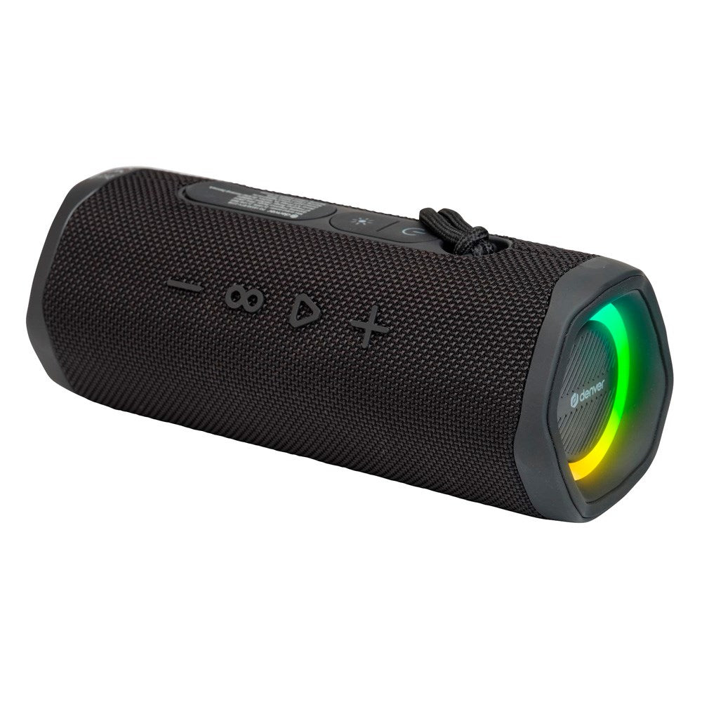 Denver IPX5 Vannbestandig Trådløs Bluetooth Høyttaler med Innebygd Lys - Blå