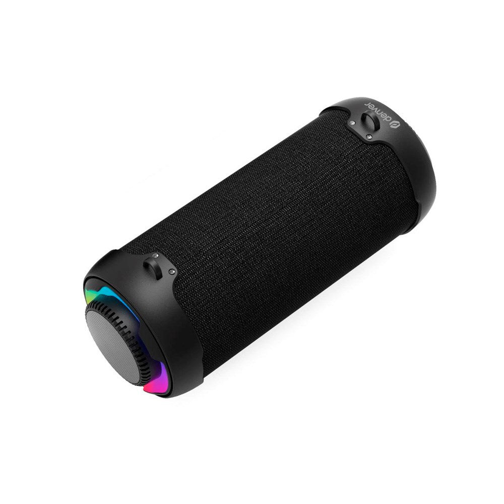 Denver Bærbar Trådløs Bluetooth Høyttaler med Lys & Skulderstropp - Svart