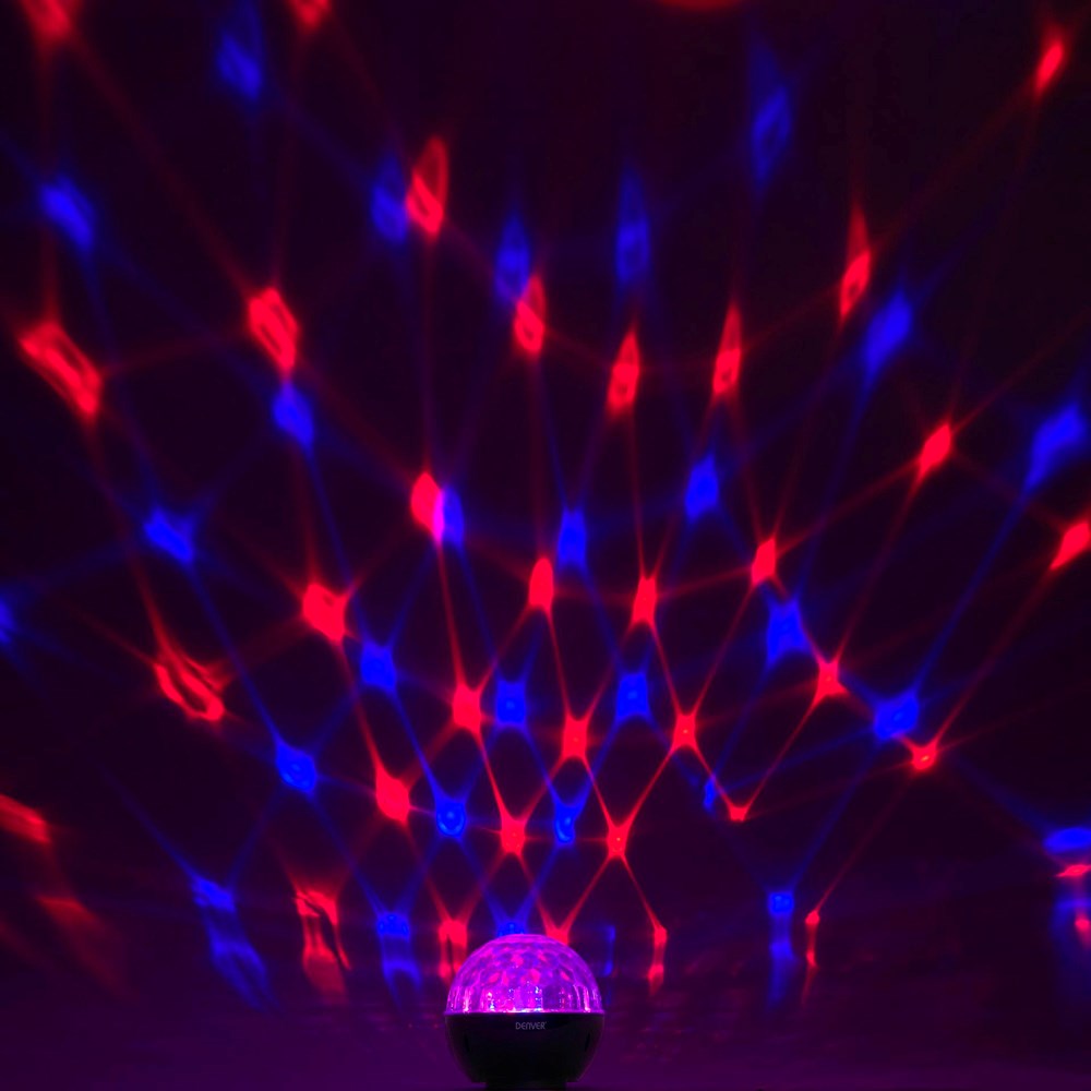 Denver Trådløs Bluetooth Høyttaler med Fargerike Diskolys – Svart