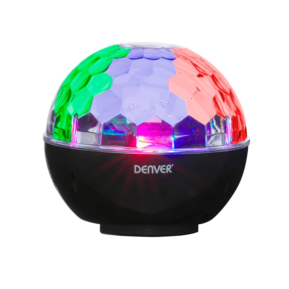 Denver Trådløs Bluetooth Høyttaler med Fargerike Diskolys – Svart