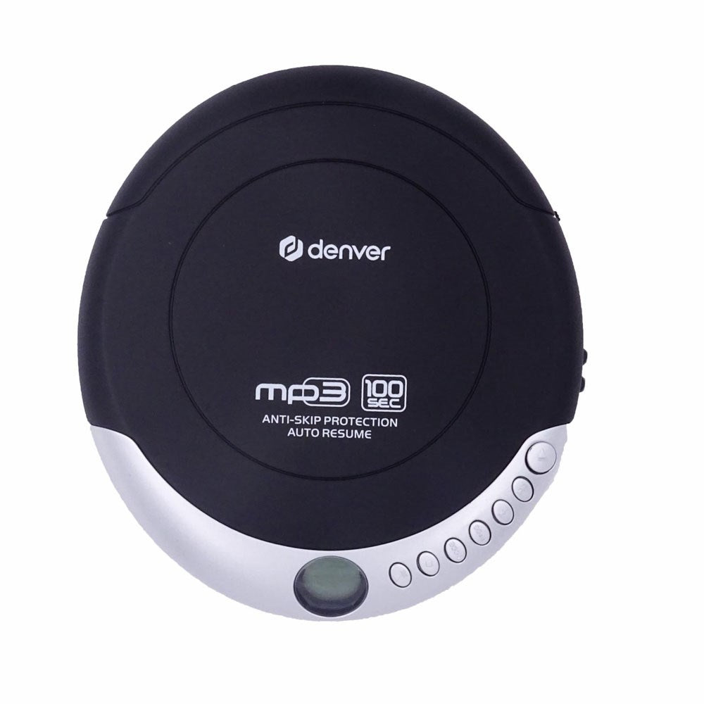 Denver DMP-391 Bærbar CD Spiller m. Gjenopptaksfunksjon & Hodetelefoner - Svart
