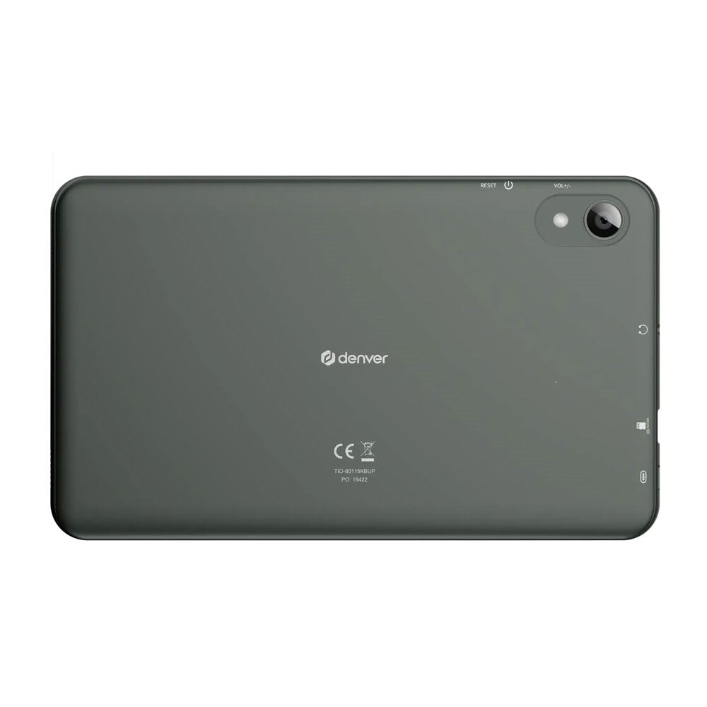 Denver TIO-80115KBUP Barnas Nettbrett 8" med Android 16 - inkl. 2 x Barnedeksel - 4 RAM & 64 GB - 4000 mAh - Grå / Rosa / Blå