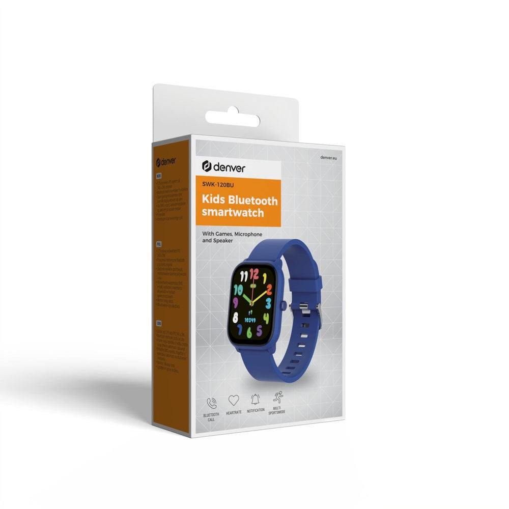 Denver SWK-120BU Smartklokke for Barn m. Bluetooth & Spill - Blå