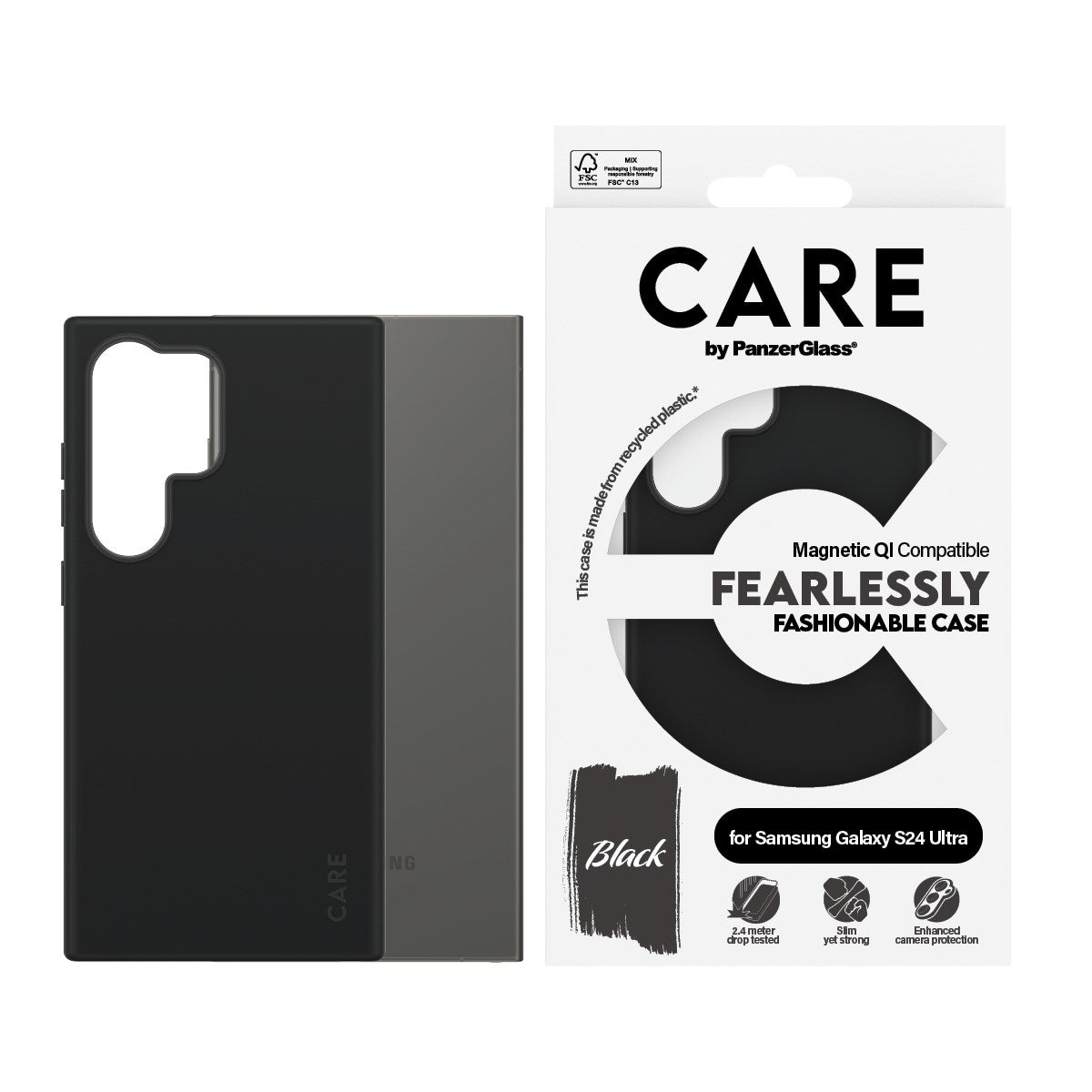 CARE by PanzerGlass Samsung Galaxy S24 Ultra FASHION Fearlessly Fashionable Deksel - Black