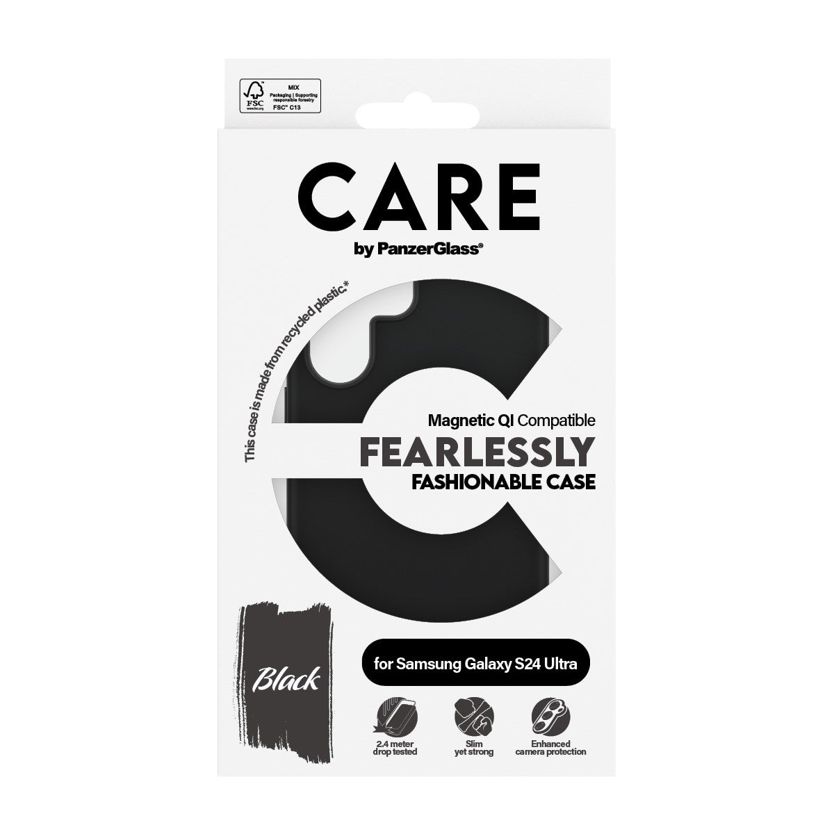 CARE by PanzerGlass Samsung Galaxy S24 Ultra FASHION Fearlessly Fashionable Deksel - Black