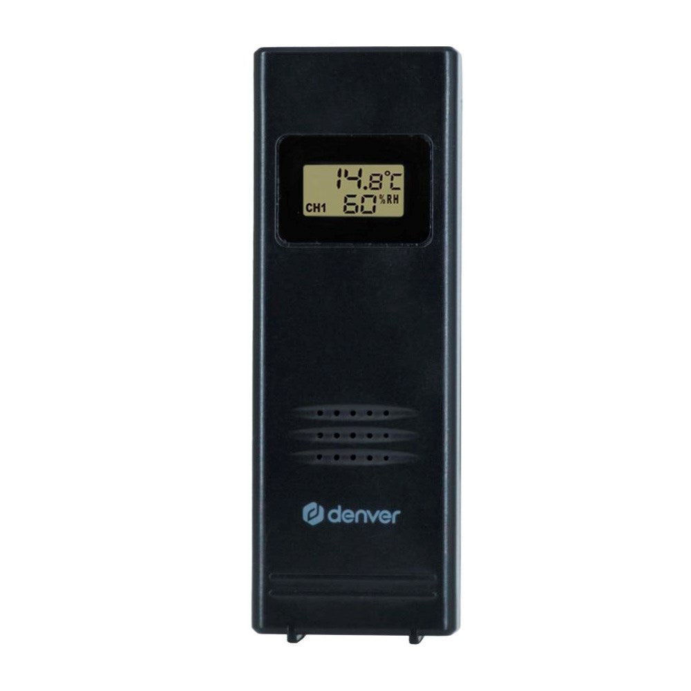 Denver Værstasjon med Innebygd Klokke & Fargerikt Display - Svart