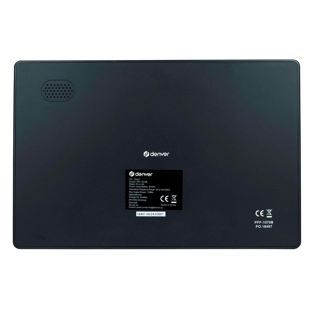 Denver Digital WiFi Fotoramme m. Oppladbar Batteri - Frameo Fotosoftware - Svart