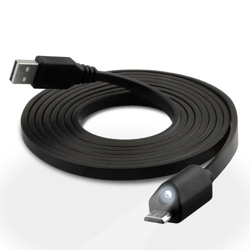 Naztech Micro-USB kabel med Lys 1.8m - Svart