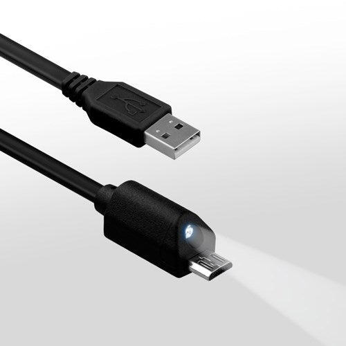 Naztech Micro-USB kabel med Lys 1.8m - Svart