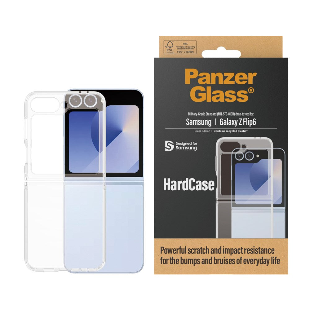 Samsung Galaxy Z Flip7 FE / Flip6 Deksel PanzerGlass HardCase AntiBacterial - Gjennomsiktig