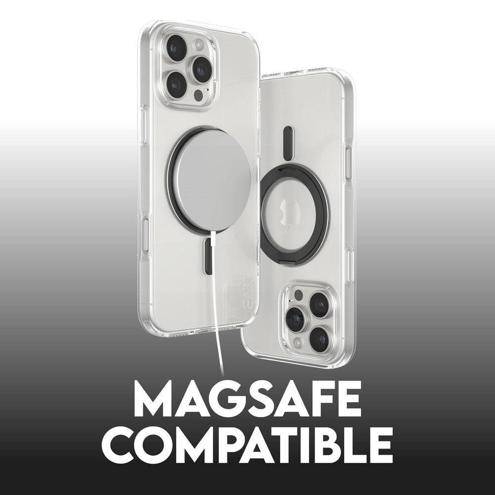 CARE by PanzerGlass iPhone 16 Pro Max Feature Kickstand Deksel - MagSafe Kompatibel - Transparent / Black
