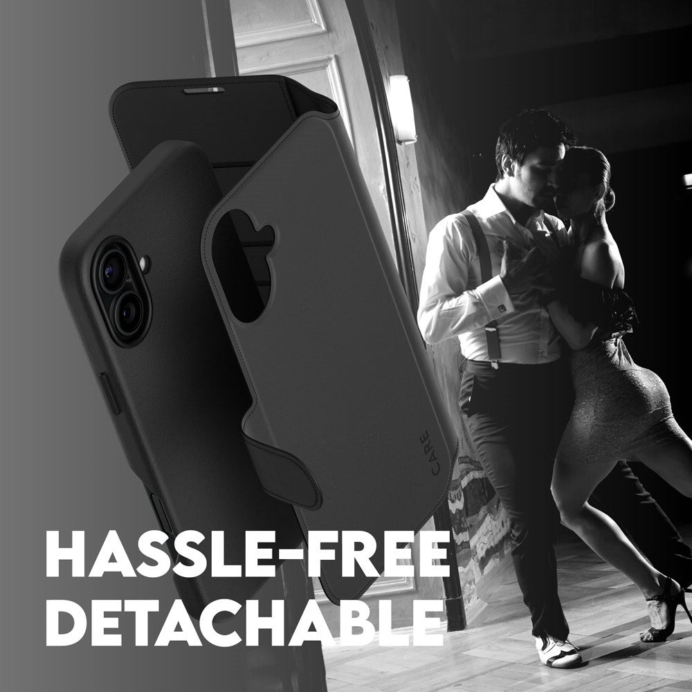 CARE by PanzerGlass iPhone 16 Feature Tango 2-in-1 Deksel med Lommebok - Svart