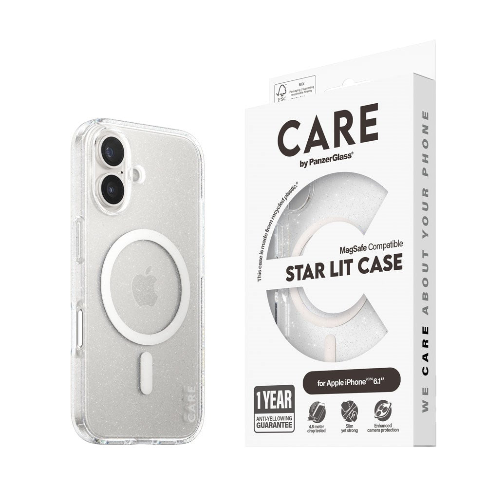 CARE by PanzerGlass iPhone 16 FLAGSHIP Urban Combat-deksel - MagSafe Kompatibel - Star Lit / White