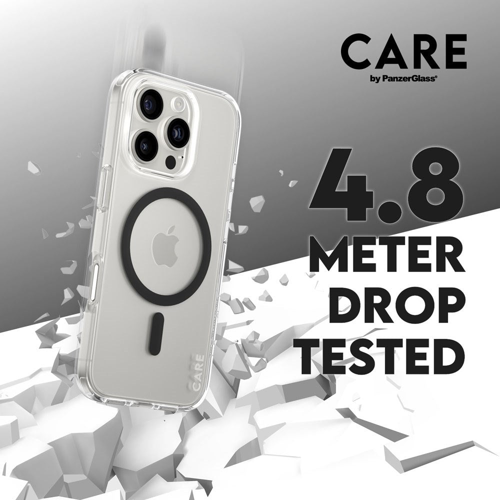 CARE by PanzerGlass iPhone 16 Pro FLAGSHIP Urban Combat-deksel - MagSafe Kompatibel - Transparent / Black