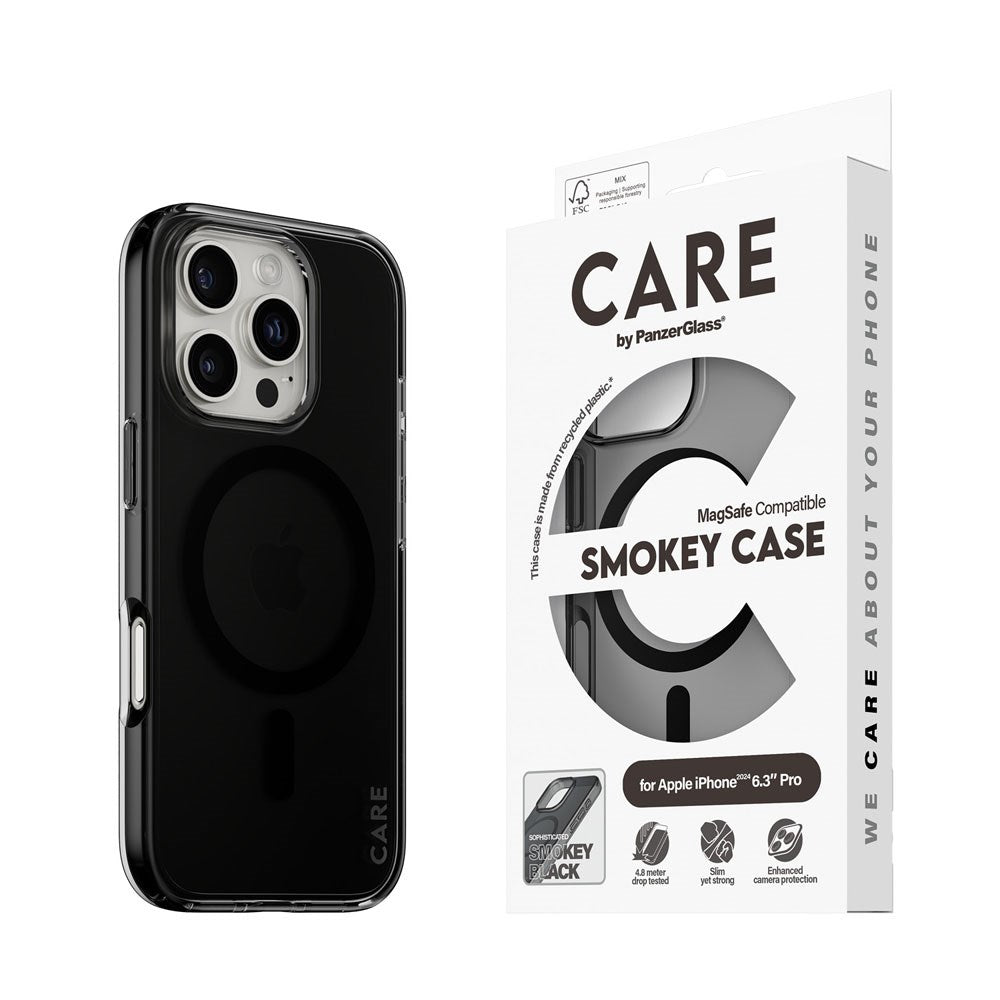CARE by PanzerGlass iPhone 16 Pro FLAGSHIP Urban Combat-deksel - MagSafe Kompatibel - Smokey / Black