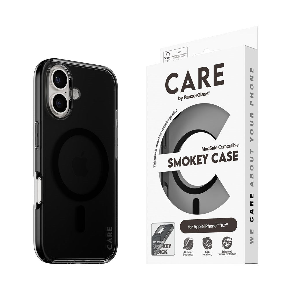 CARE by PanzerGlass iPhone 16 Plus FLAGSHIP Urban Combat-deksel - MagSafe Kompatibel - Smokey / Black