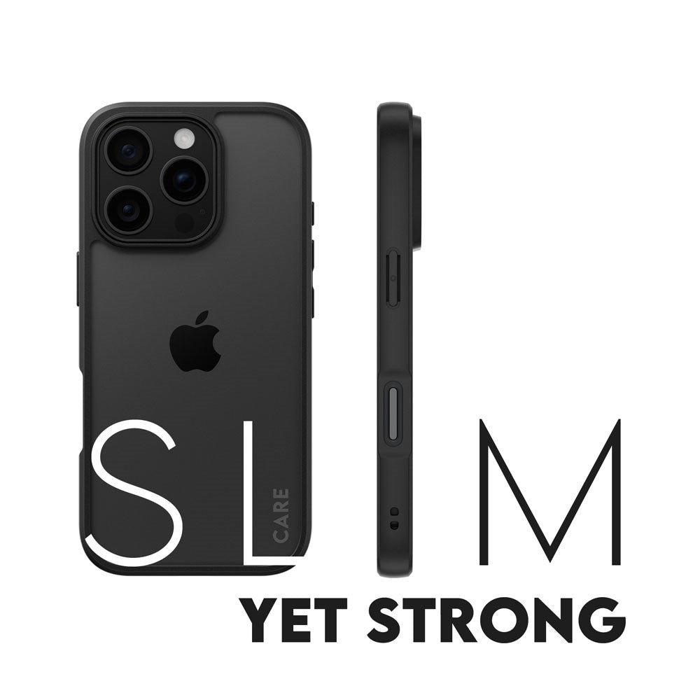 CARE by PanzerGlass iPhone 16 Pro FLAGSHIP Urban Combat-deksel - Transparent / Black Frame