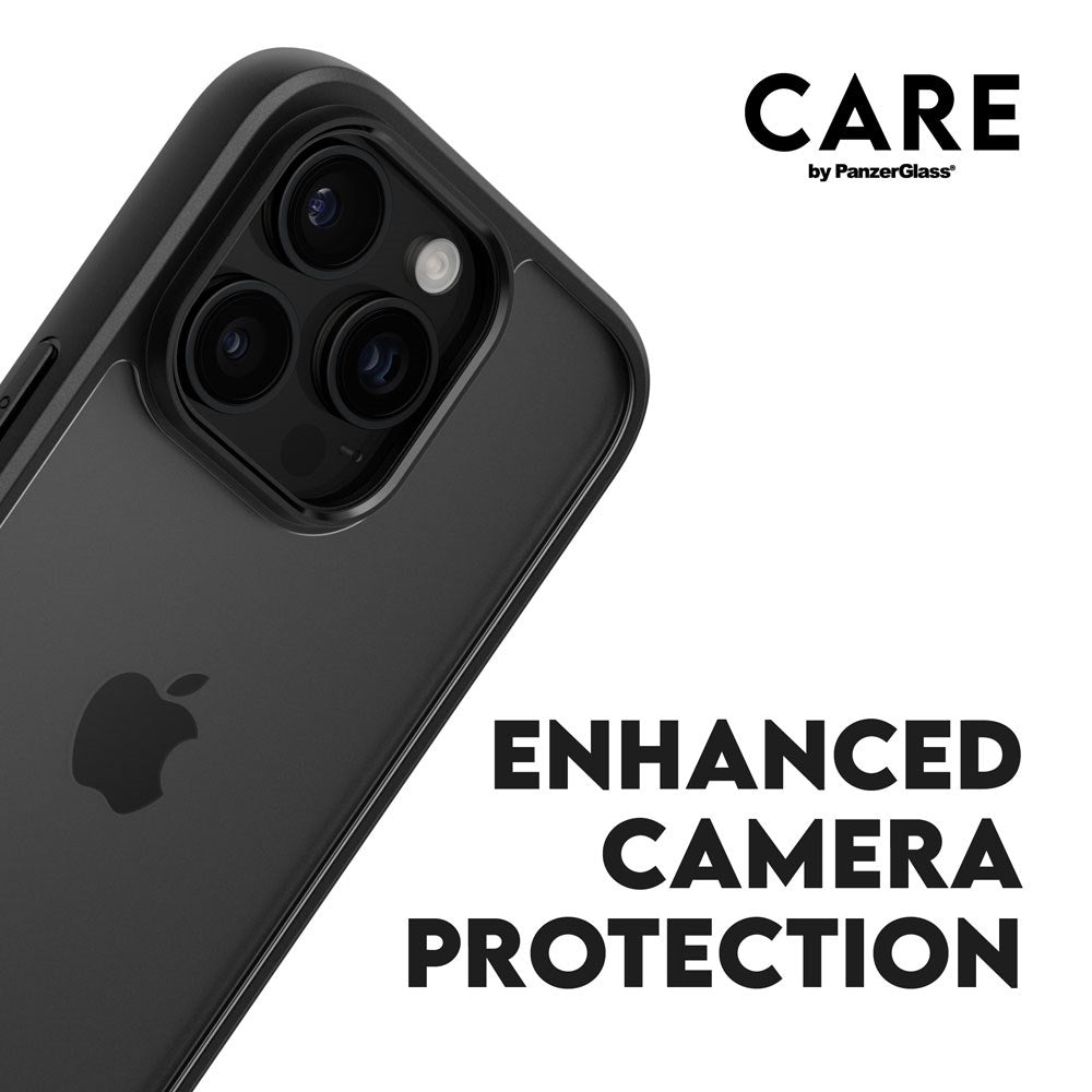 CARE by PanzerGlass iPhone 16 Pro FLAGSHIP Urban Combat-deksel - Transparent / Black Frame