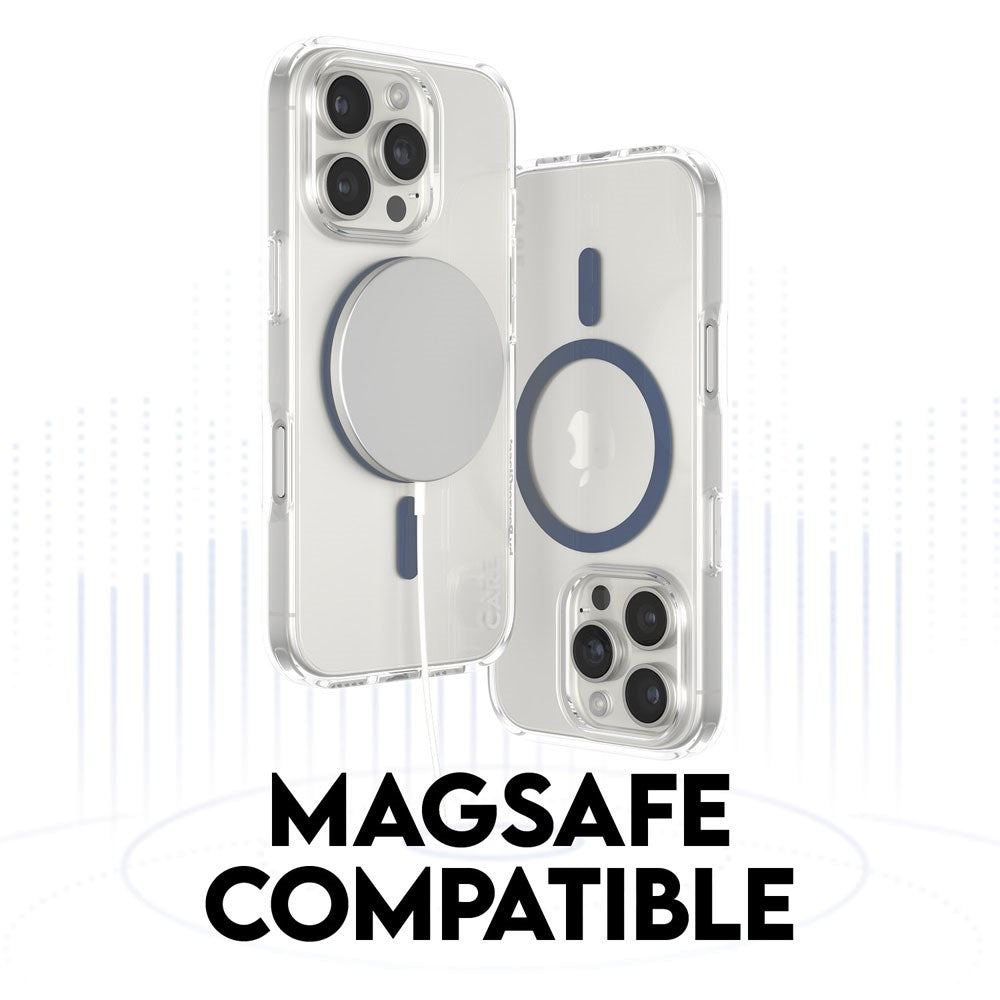 CARE by PanzerGlass iPhone 16 Pro Max FLAGSHIP Urban Combat-deksel - MagSafe Kompatibel - Transparent / Coronet Blue