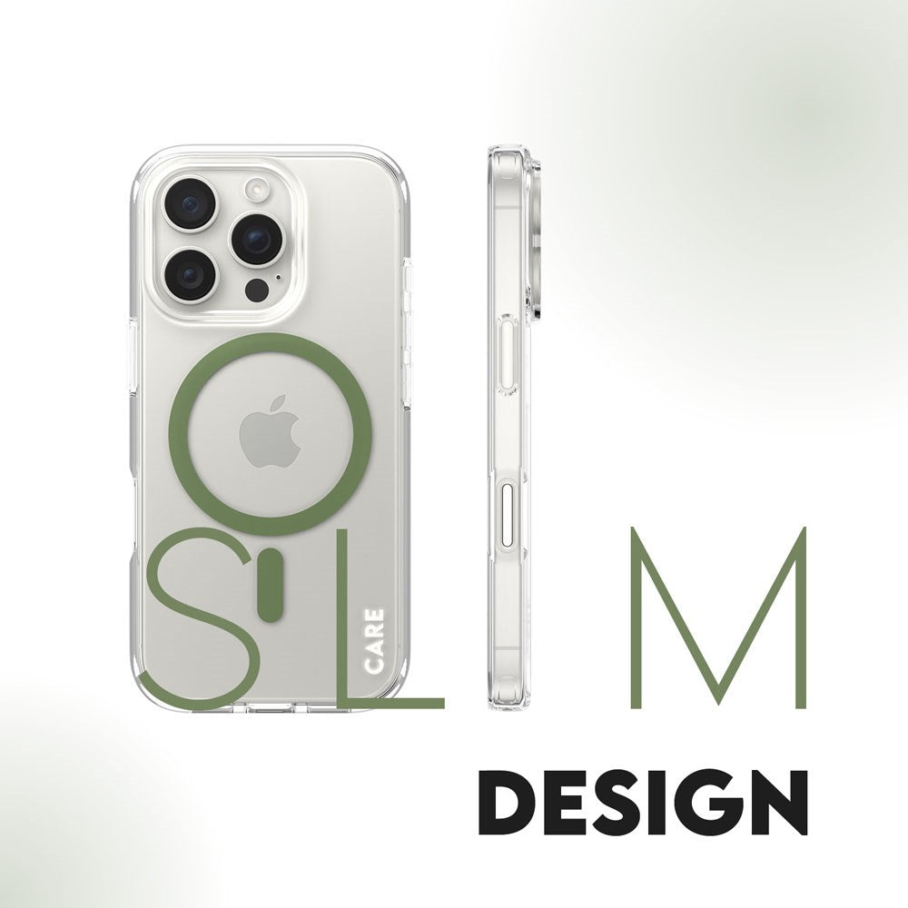 CARE by PanzerGlass iPhone 16 Pro FLAGSHIP Urban Combat-deksel - MagSafe Kompatibel - Transparent / Piquant Green