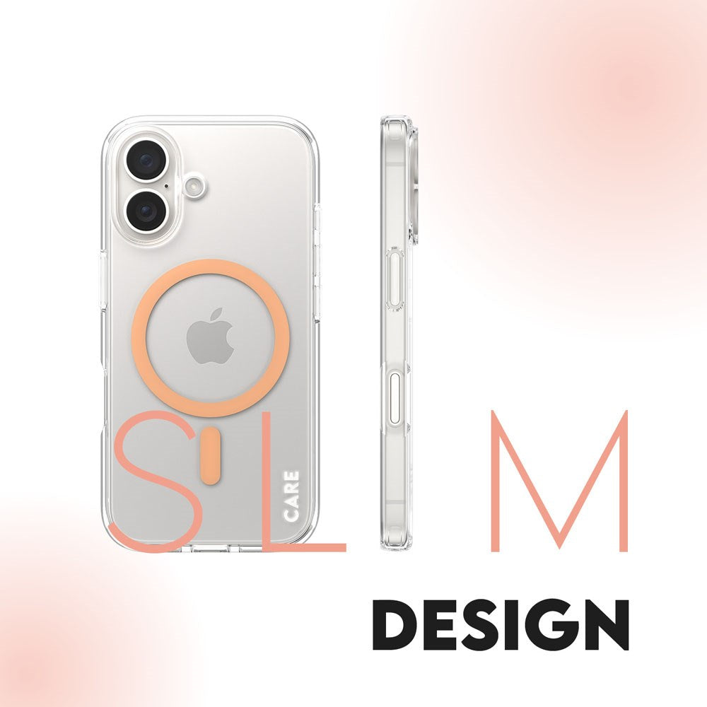 CARE by PanzerGlass iPhone 16 FLAGSHIP Urban Combat-deksel - MagSafe Kompatibel - Transparent / Peach Fuzz