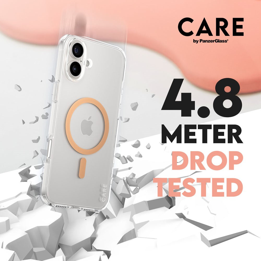 CARE by PanzerGlass iPhone 16 Plus FLAGSHIP Urban Combat-deksel - MagSafe Kompatibel - Transparent / Peach Fuzz