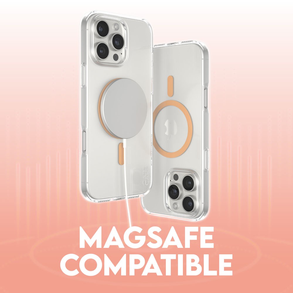 CARE by PanzerGlass iPhone 16 Pro Max FLAGSHIP Urban Combat-deksel - MagSafe Kompatibel - Transparent / Peach Fuzz
