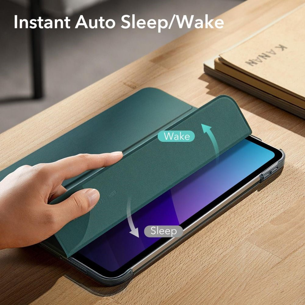 iPad 11" (2025) / iPad 10.9" (2024/2022) ESR Ascend Flip Tri-Fold Flipdeksel - Kunstskinn - Forest Green