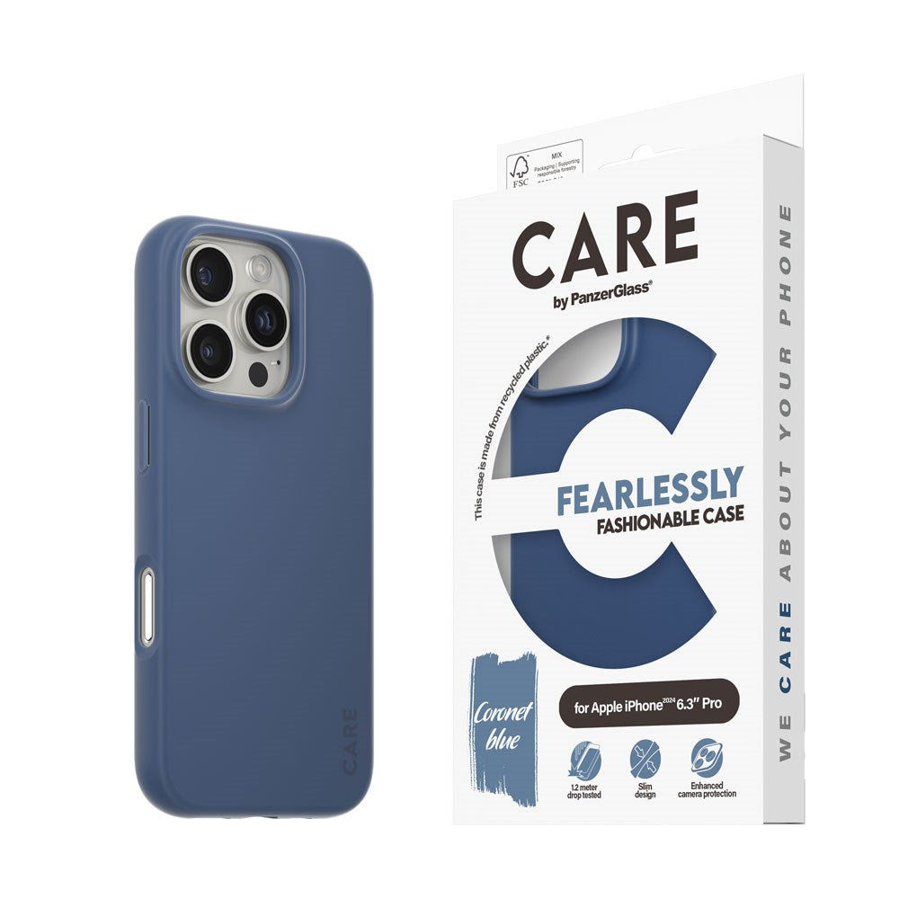 CARE by PanzerGlass iPhone 16 Pro FASHION Fearlessly Fashionable Deksel - Coronet Blue