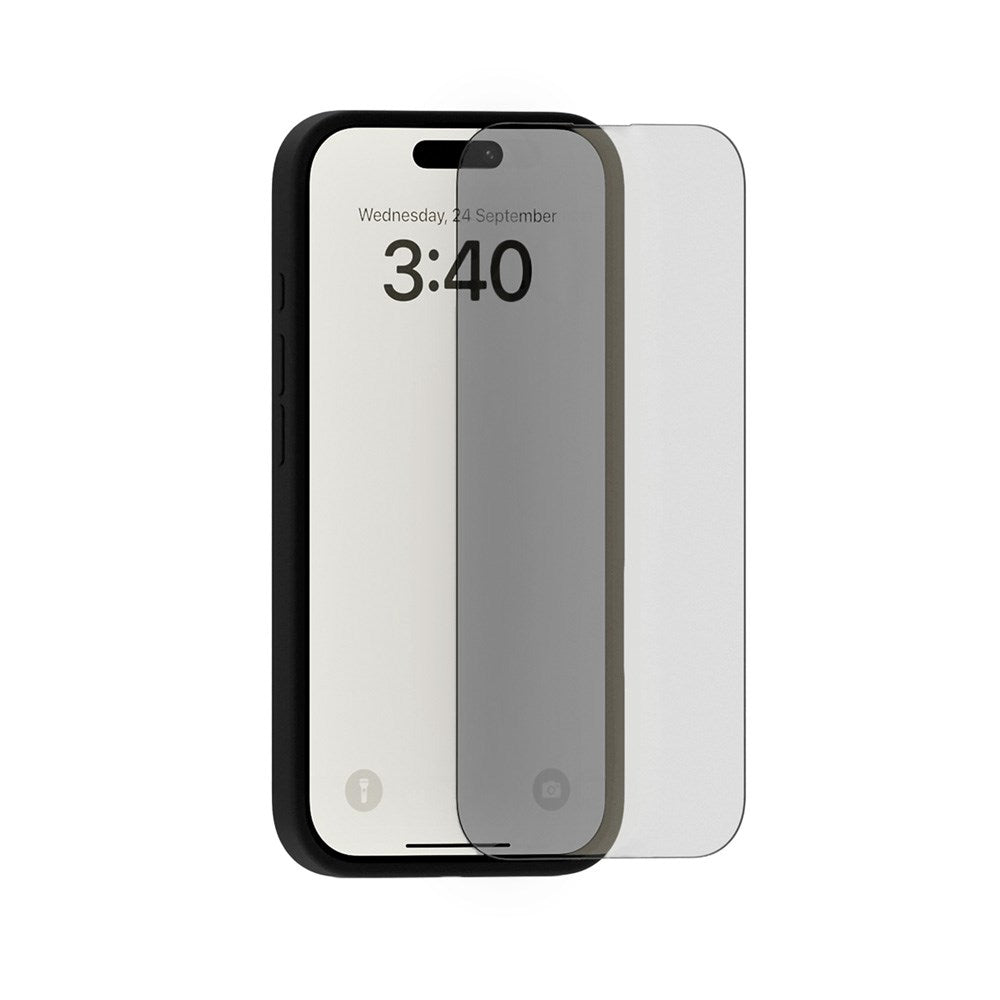 iPhone 15 Plus / 14 Pro Max Holdit Skjermbeskytter i Herdet Glass 9H m. Privacy Funksjon - Svart Kant
