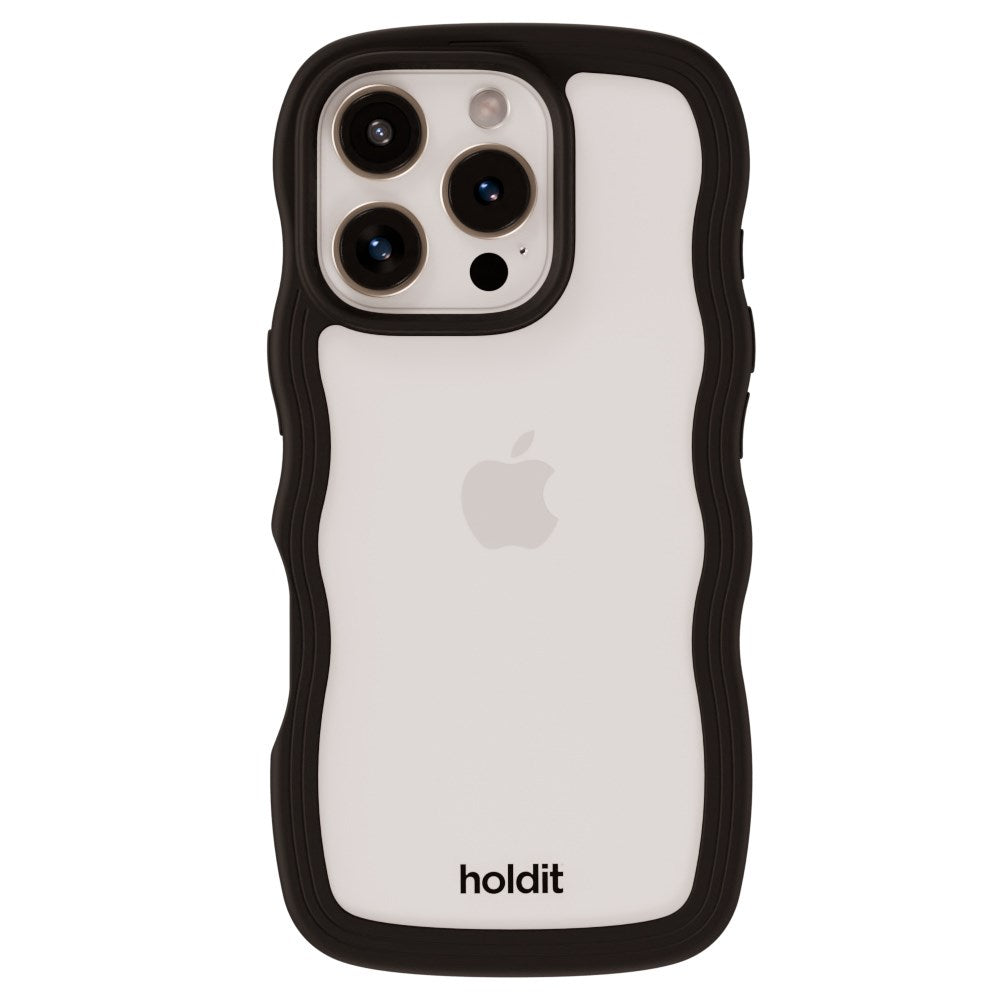 Holdit iPhone 16 Pro Wavy Deksel - Svart / Transparent