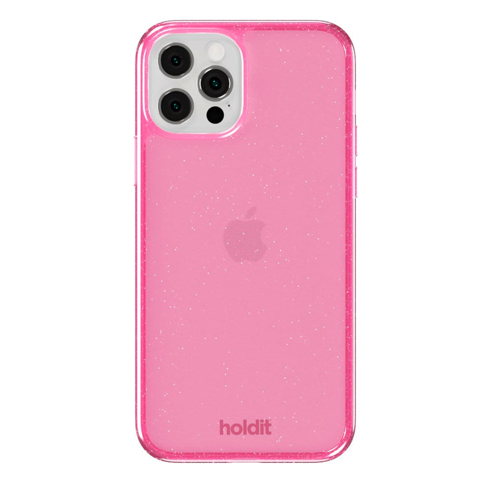 Holdit iPhone 12 / 12 Pro Glitter Deksel - Rosa
