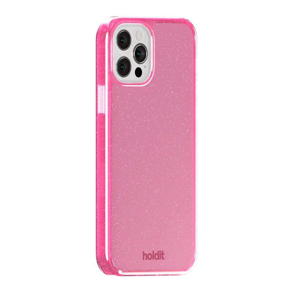 Holdit iPhone 12 / 12 Pro Glitter Deksel - Rosa