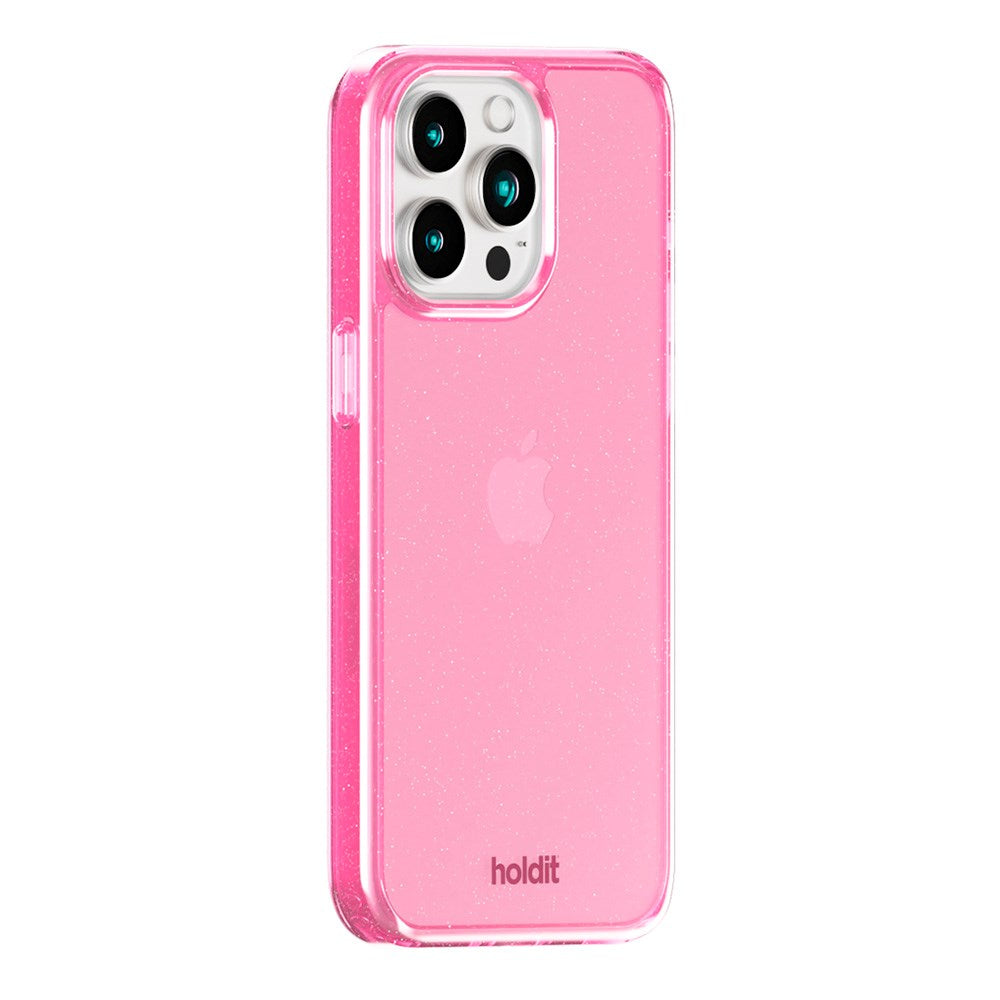 Holdit iPhone 15 Pro Glitter Deksel - Rosa