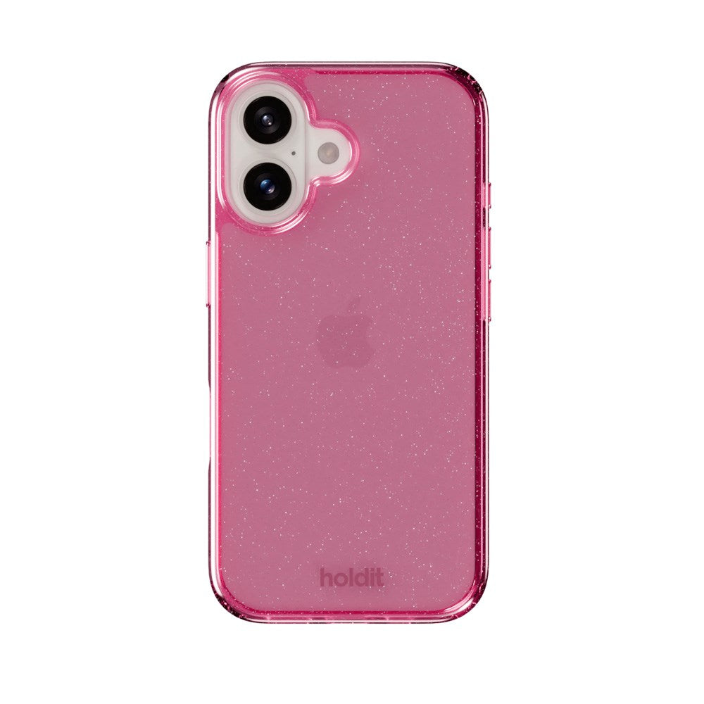 Holdit iPhone 16 Glitter Deksel - Rosa