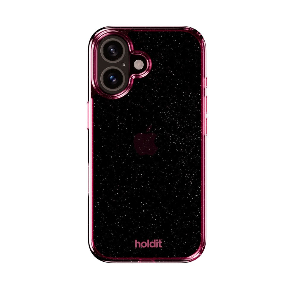 Holdit iPhone 16 Glitter Deksel - Rosa