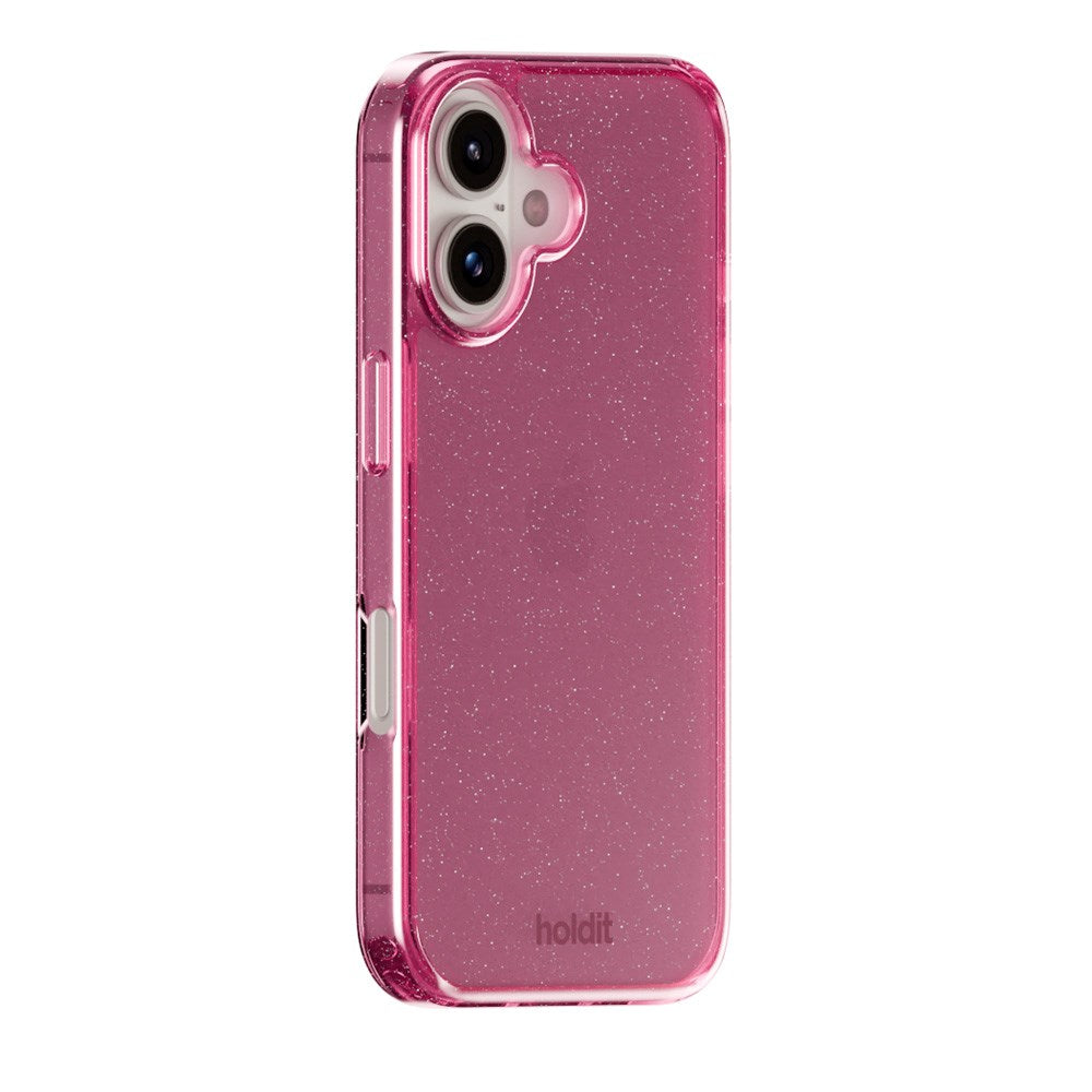 Holdit iPhone 16 Glitter Deksel - Rosa