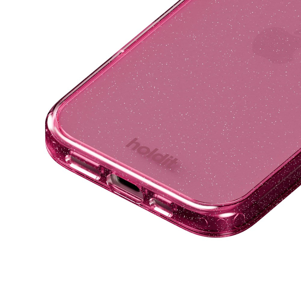 Holdit iPhone 16 Glitter Deksel - Rosa