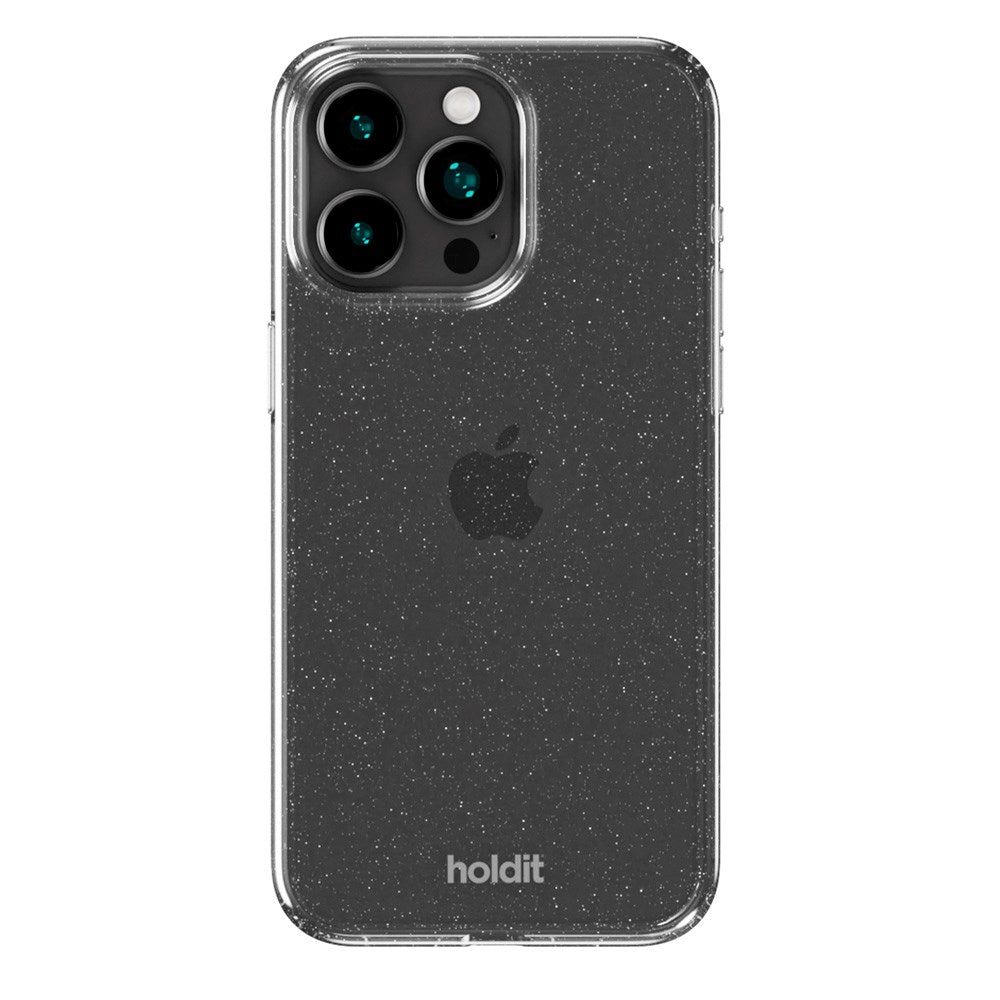 Holdit iPhone 15 Pro Glitter Deksel - Hvit