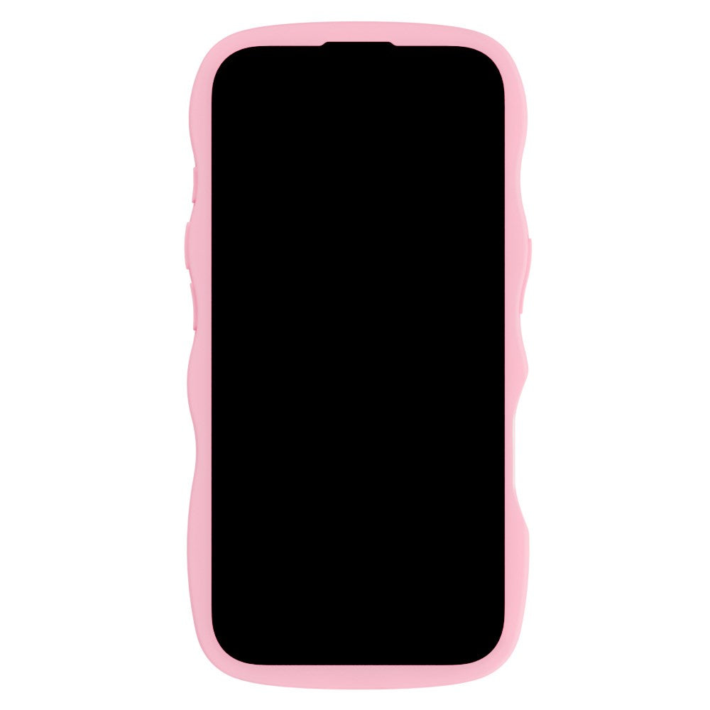 Holdit iPhone 16 Wavy Deksel - Pink / Transparent