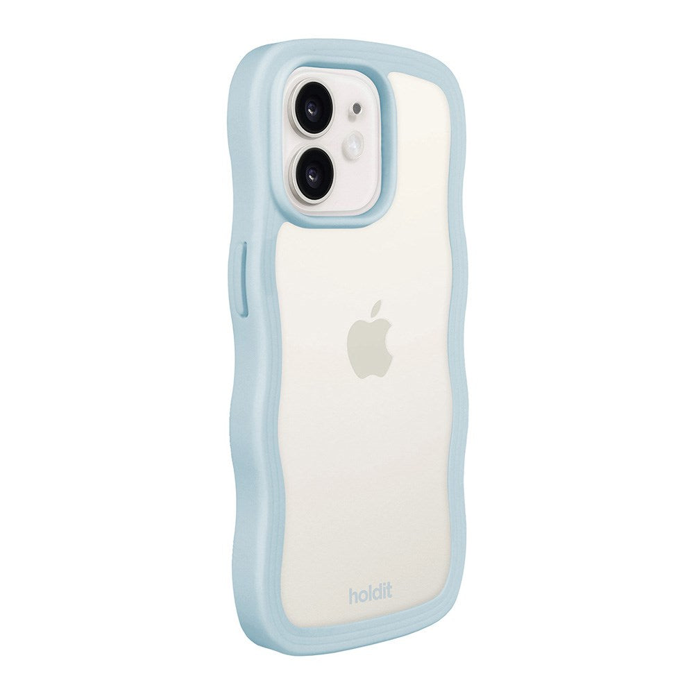 Holdit iPhone 12 / 12 Pro Wavy Deksel - Mineral Blue / Transparent